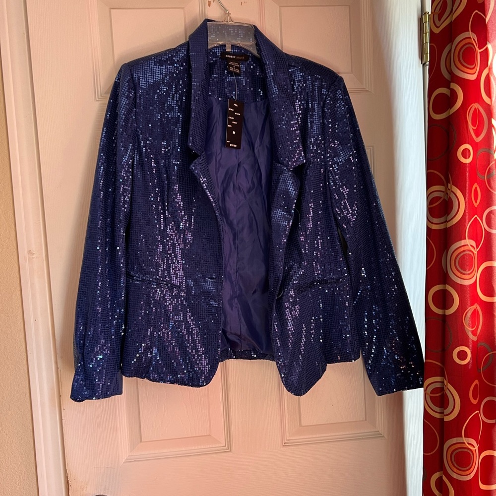 Robert Louis Sparkling Blue Sequin Blazer